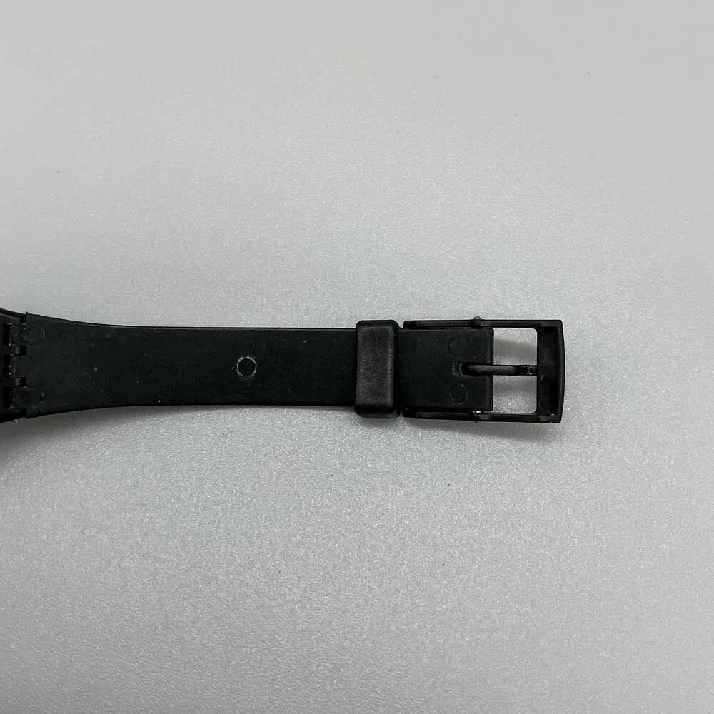 Vintage Swatch Black Magic Womens Watch 25mm Gold Tone Hands Swiss New Battery